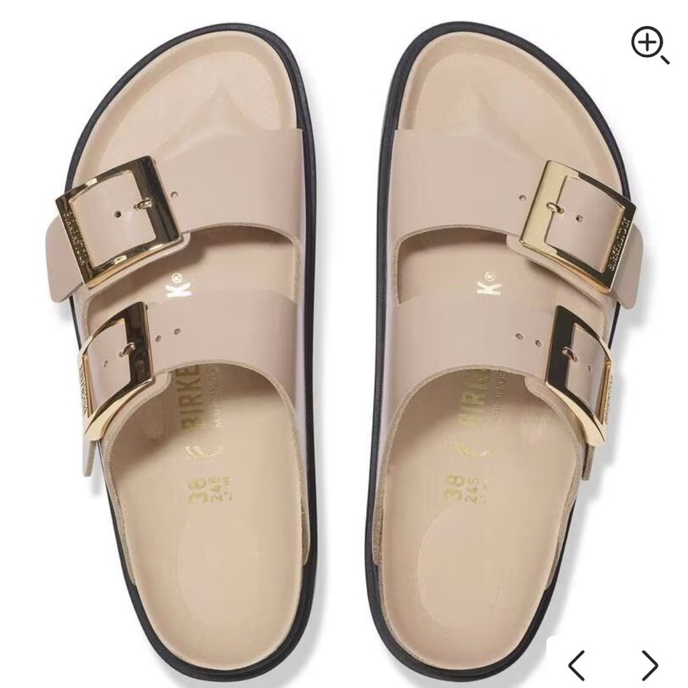Arizona Droplet Buckle, Natural Leather Patent